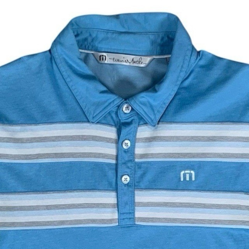 Travis Mathew Golf Polo Shirt Mens Medium Blue